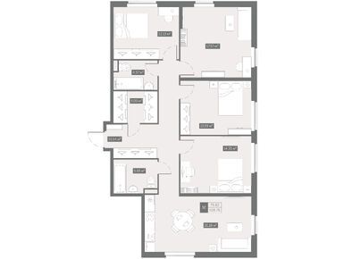 Планировки 4-к. апартаменты в Апарт-отель «Zoom на Неве» (Зум на Неве)