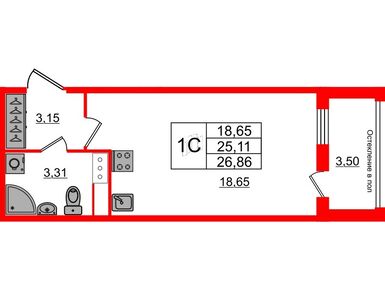 Студия 25.11 кв.м, ЖК «Сенат», 7 950 154 руб.