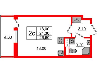 Студия 24.30 кв.м, ЖК «Бионика Заповедная», 6 300 188 руб.