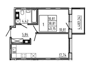 Планировки 2-к. апартаменты в Апарт-комплекс «Bereg. Курортный»