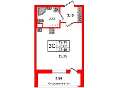 Студия 26.02 кв.м, ЖК «Сенат», 8 450 065 руб.