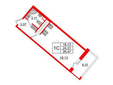 Студия 24.31 кв.м, ЖК Pulse Premier (Пульс Премьер), 7 600 035 руб.