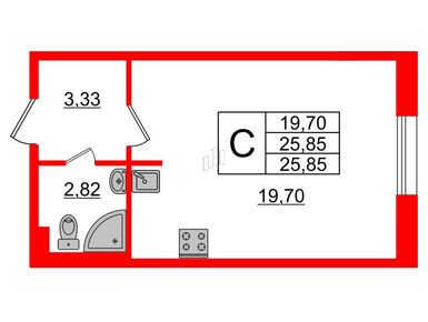 Студия 25.85 кв.м, ЖК «Астрид», 5 353 257 руб.