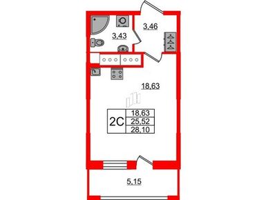 Студия 25.52 кв.м, ЖК Pulse Premier (Пульс Премьер), 6 900 008 руб.