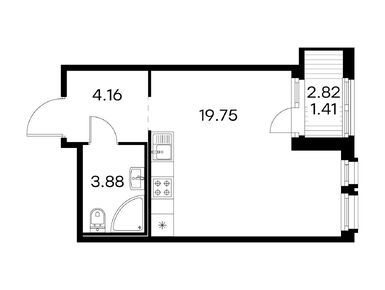 Студия 29.20 кв.м, ЖК GloraX Парголово (Глоракс Парголово), 5 689 998 руб.