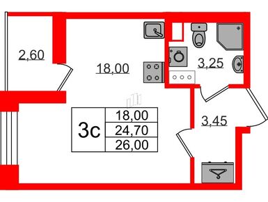 Студия 24.70 кв.м, ЖК «Бионика Заповедная», 7 000 173 руб.