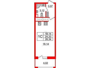 Студия 24.33 кв.м, ЖК Pulse Premier (Пульс Премьер), 7 250 211 руб.