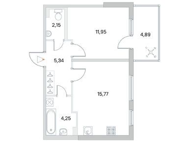 1-комнатная 39.46 кв.м, мкр. «Новое Сертолово», 6 814 742 руб.