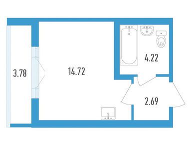 Студия 23.52 кв.м, ЖК AEROCITY (Аэросити), 3 880 800 руб.