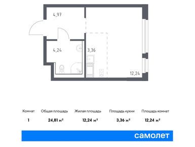 Студия 24.81 кв.м, ЖК «Новое Колпино», 3 066 951 руб.