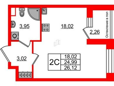 Студия 24.99 кв.м, ЖК «Сенат», 7 700 043 руб.