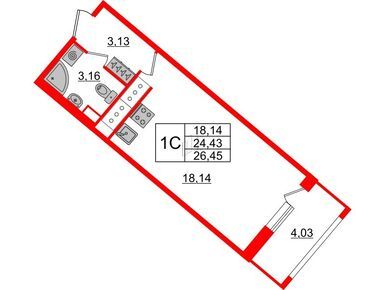 Студия 24.43 кв.м, ЖК Pulse Premier (Пульс Премьер), 7 350 073 руб.