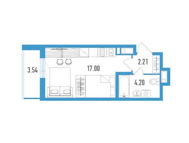 Планировки студии в ЖК AEROCITY FAMILY (Аэросити)