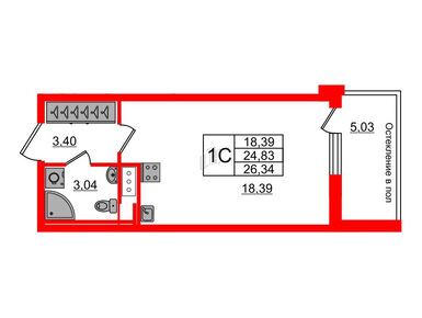 Студия 24.83 кв.м, ЖК «Сенат», 7 950 209 руб.