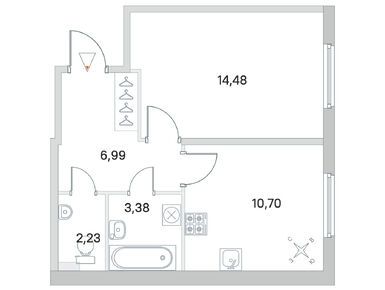 1-комнатная 37.78 кв.м, мкр. «Новое Сертолово», 6 433 934 руб.