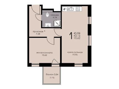 Планировки 2-к. апартаменты в «Резиденция Рощино» (Рощино Residence)