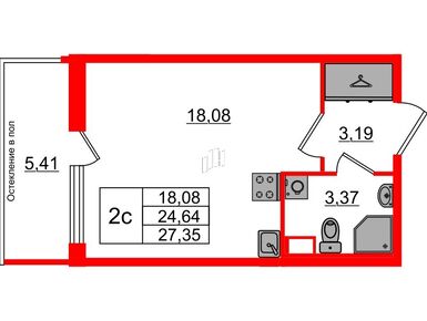 Студия 24.64 кв.м, ЖК «Астра Континенталь», 7 250 184 руб.