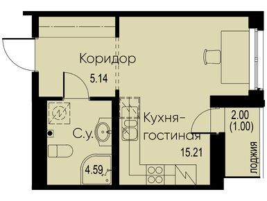 Студия 25.94 кв.м, ЖК iD Murino ll  (Айди Мурино 2), 4 617 320 руб.