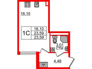 Студия 23.59 кв.м, ЖК «Дворцовый фасад», 5 150 027 руб.