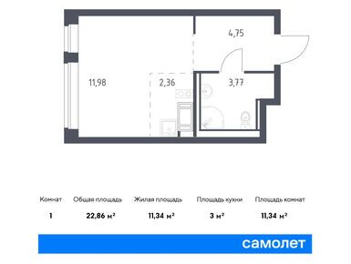 Студия 22.86 кв.м, ЖК «Новое Колпино», 3 210 984 руб.