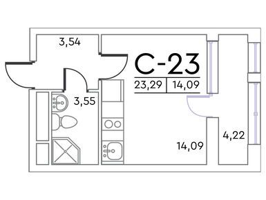 Студия 23.50 кв.м, ЖК NEW Time (Нью Тайм), 6 647 956 руб.