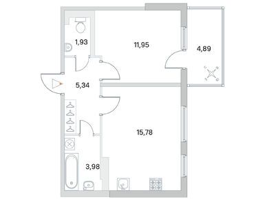 1-комнатная 38.98 кв.м, мкр. «Новое Сертолово», 6 891 664 руб.