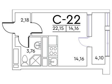 Студия 22.10 кв.м, ЖК NEW Time (Нью Тайм), 6 225 883 руб.