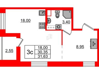 Студия 30.35 кв.м, ЖК «Бионика Заповедная», 7 700 321 руб.