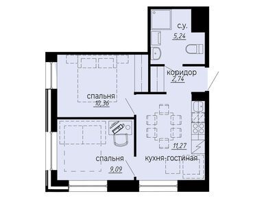 Планировки 3-к. апартаменты в iD Polytech