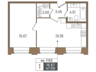 Планировки однокомнатные в ЖК Landrin Loft (Ландрин Лофт)