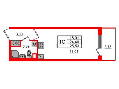 Студия 24.40 кв.м, ЖК «Солнечный город. Резиденции», 5 750 165 руб.