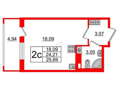 Студия 23.80 кв.м, ЖК «Солнечный город. Резиденции», 6 150 162 руб.