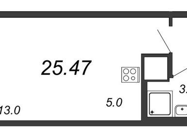 Студия 25.47 кв.м, ЖК «Новое Колпино», 3 106 449 руб.