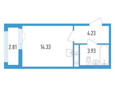 Студия 23.90 кв.м, ЖК AEROCITY (Аэросити), 4 063 000 руб.