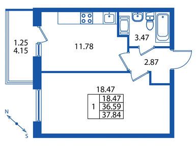 1-комнатная 36.20 кв.м, ЖК «Полис Приморский», 9 064 888 руб.