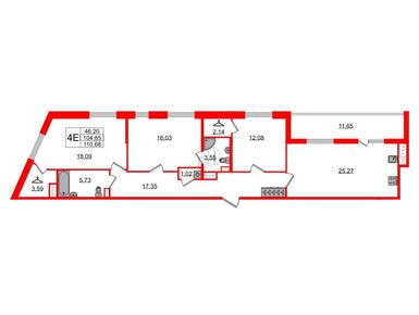 3-комнатная 102.70 кв.м, ЖК «Панорама Парк Сосновка», 32 700 707 руб.