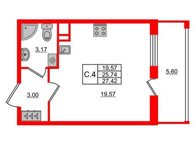 Студия 25.74 кв.м, ЖК Pulse Premier (Пульс Премьер), 6 950 083 руб.