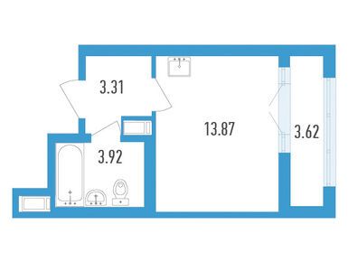 Студия 22.91 кв.м, ЖК AEROCITY (Аэросити), 3 780 150 руб.