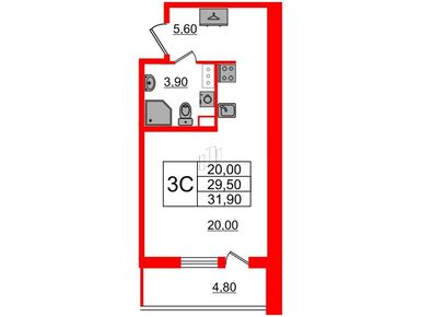 Студия 29.50 кв.м, ЖК «Бионика Заповедная», 7 500 208 руб.